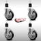 Service Caster 5'' SS Black Poly Swivel 1-7/8'' Expanding Stem Caster Set with Brake, 4PK SCC-SSEX20S514-PPUB-BLK-TLB-178-4 - alternate 3